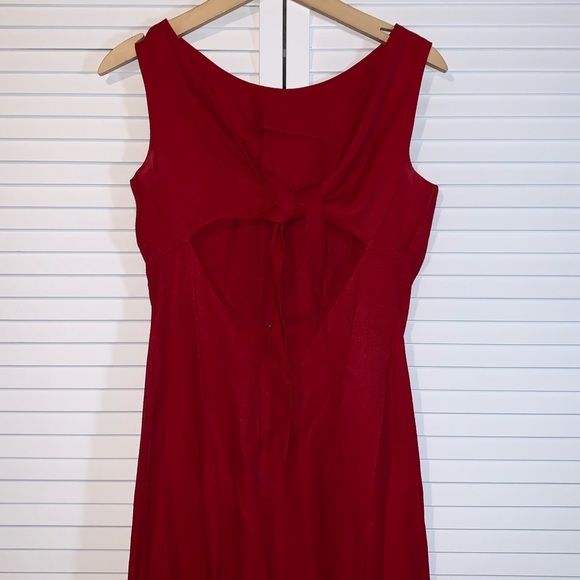 Vintage Maxi open back Dawn Joy Fashions dress RED - Picture 4 of 6